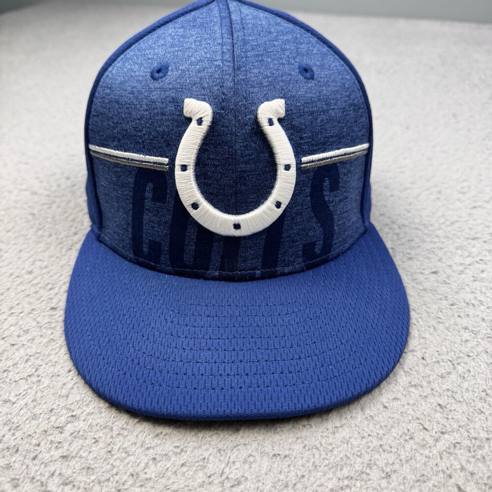INDIANAPOLIS COLTS Hat Cap Mens OSFM Blue White Horseshoe Snapback 9Fifty